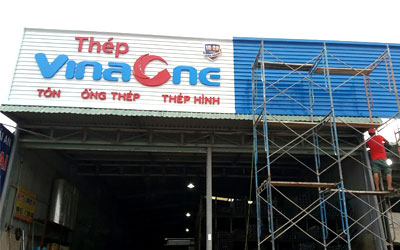 Thi công biển quảng cáo inox sóng tại Ngô Quyền
